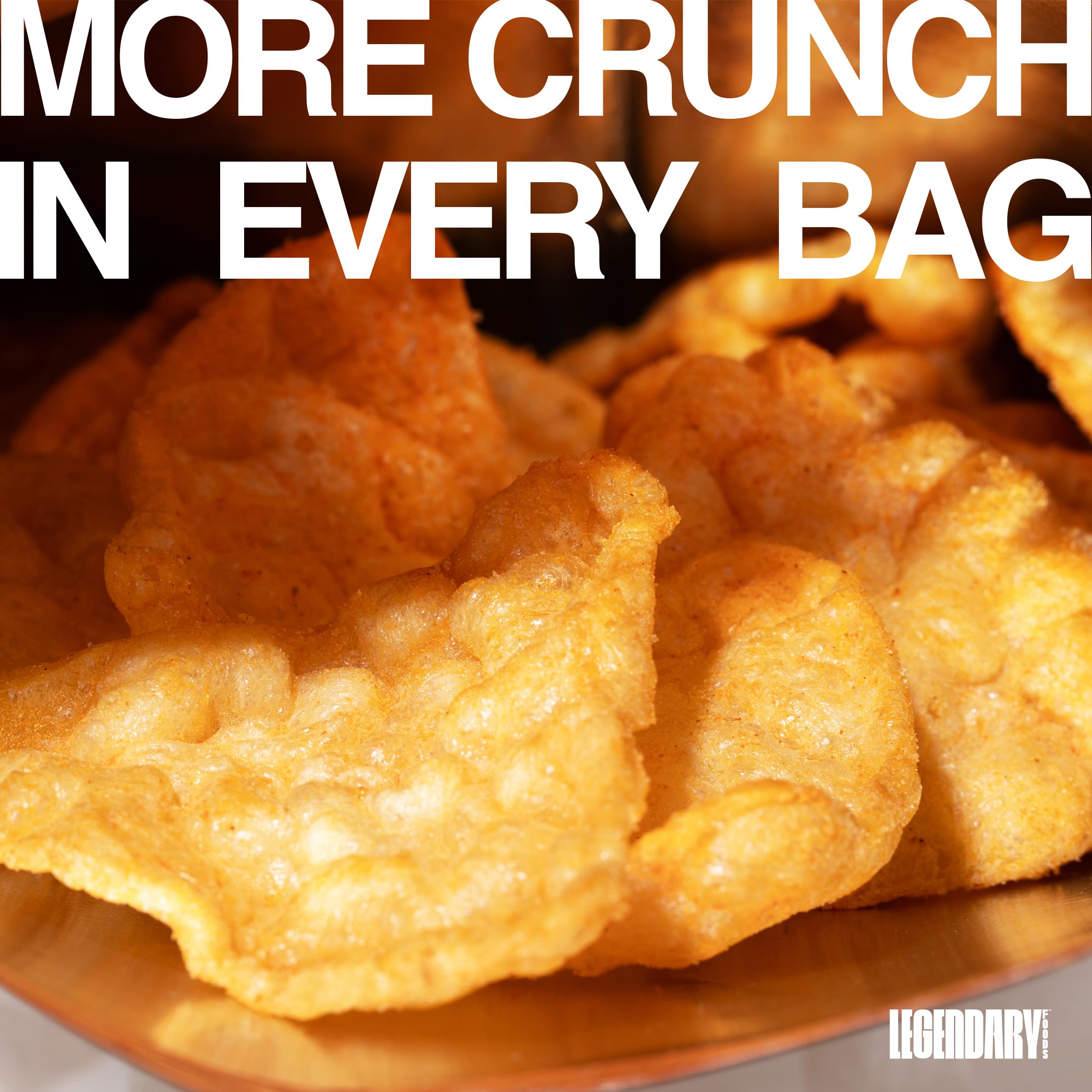 Legendary Foods Cheesy Nacho Chips dips-serve image suggests perfect dipping snacking.