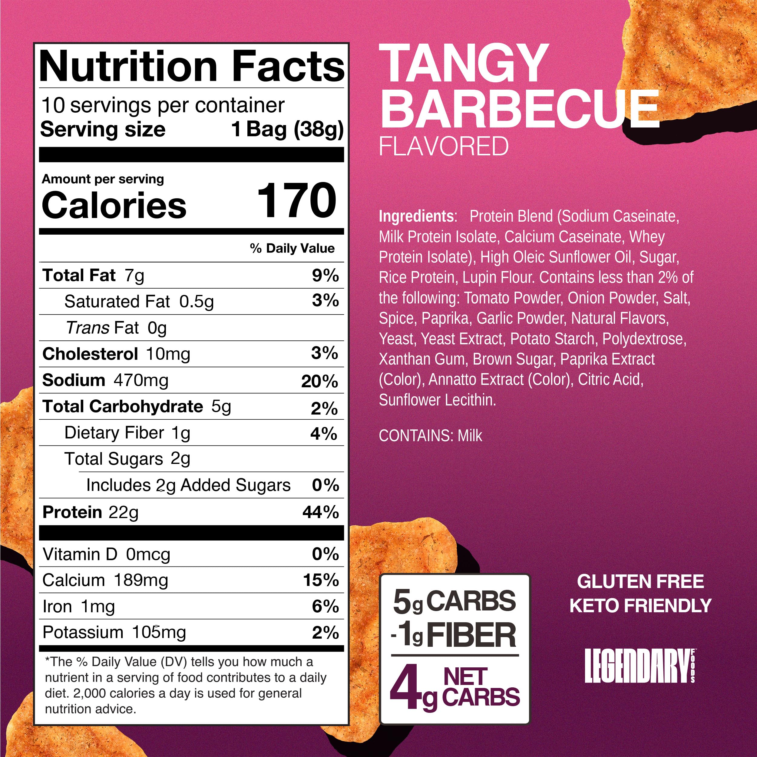 Close-up of Tangy BBQ chips showing crisp, light texture