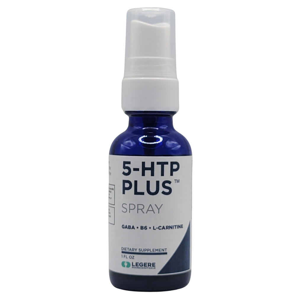 Legere 5-HTP Plus GABA spray bottle for nightly relaxation support.