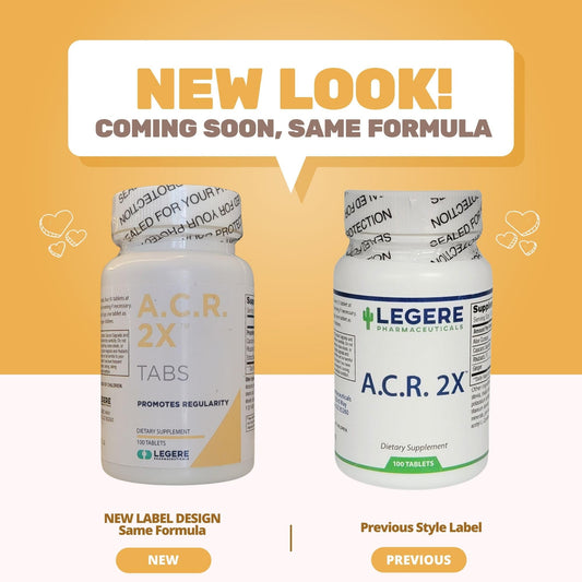 Legere A.C.R 2X tablets close-up, capsules visible for daily use.