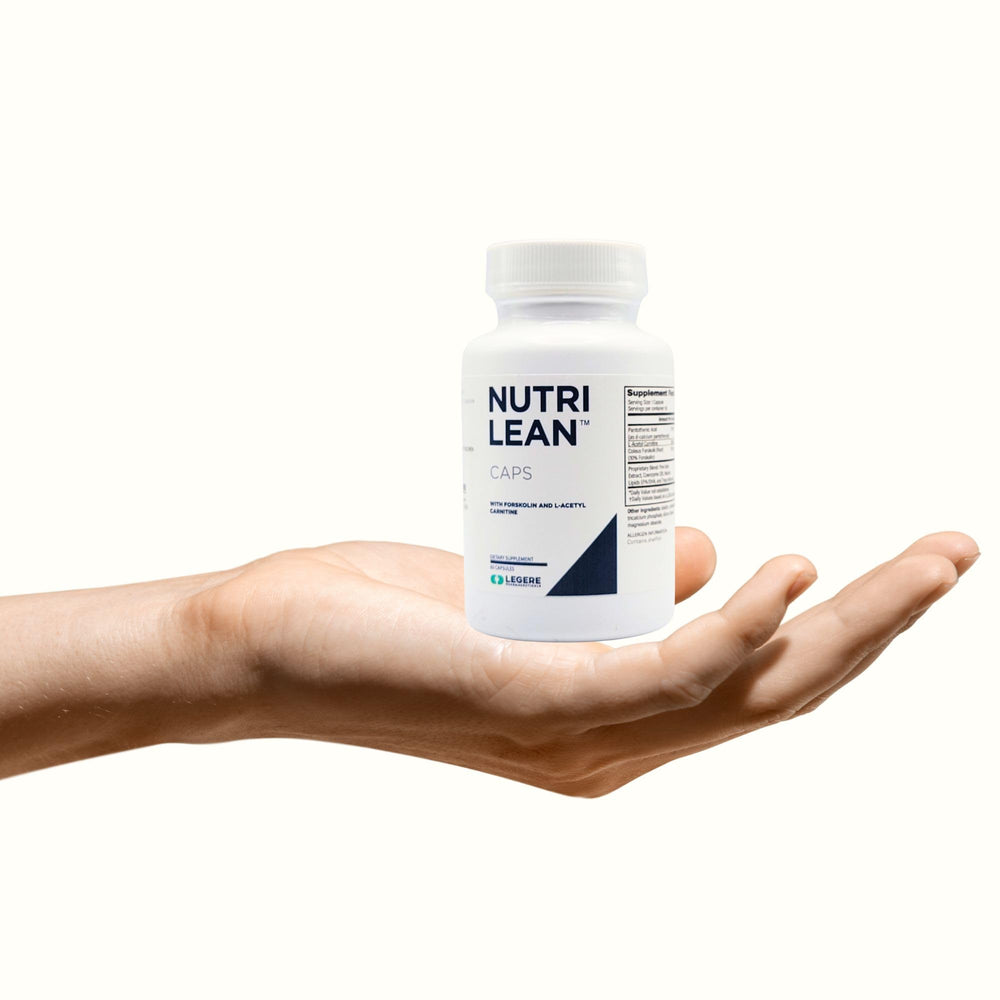 Legere NutriLean bottle with nutrition icons implies metabolic support.