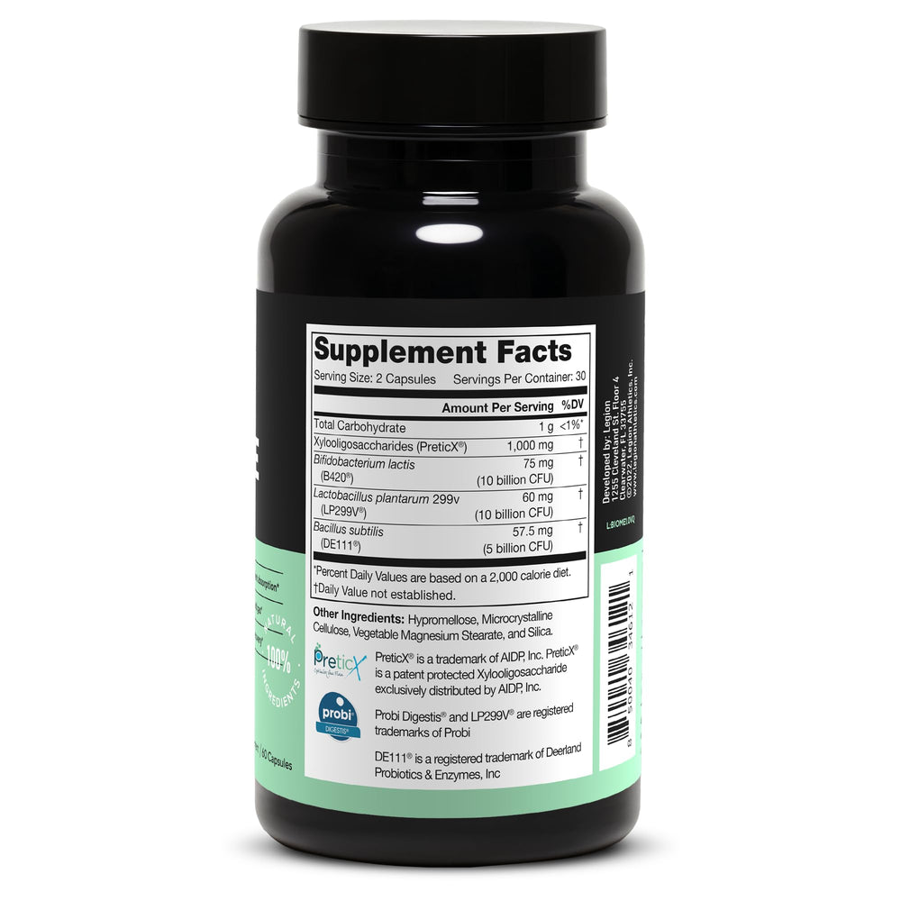 LEGION Biome Probiotic label transparency highlights clean ingredients