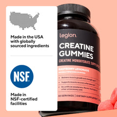 LEGION Creatine Monohydrate Gummies athlete-using context hints reliable daily support.