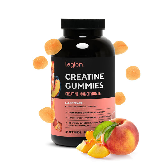 LEGION Creatine Monohydrate Gummies pack for convenient daily supplementation.