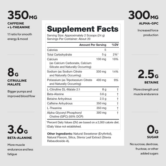 Legion Pulse Arctic Blast powder scoop showing precise dose for workouts