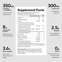 LEGION Pulse Pre Workout scoop beside glass, signaling convenient dose for focused sessions.