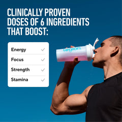 LEGION Pulse scoop on container demonstrates accurate serving for consistent pre-workout dosing