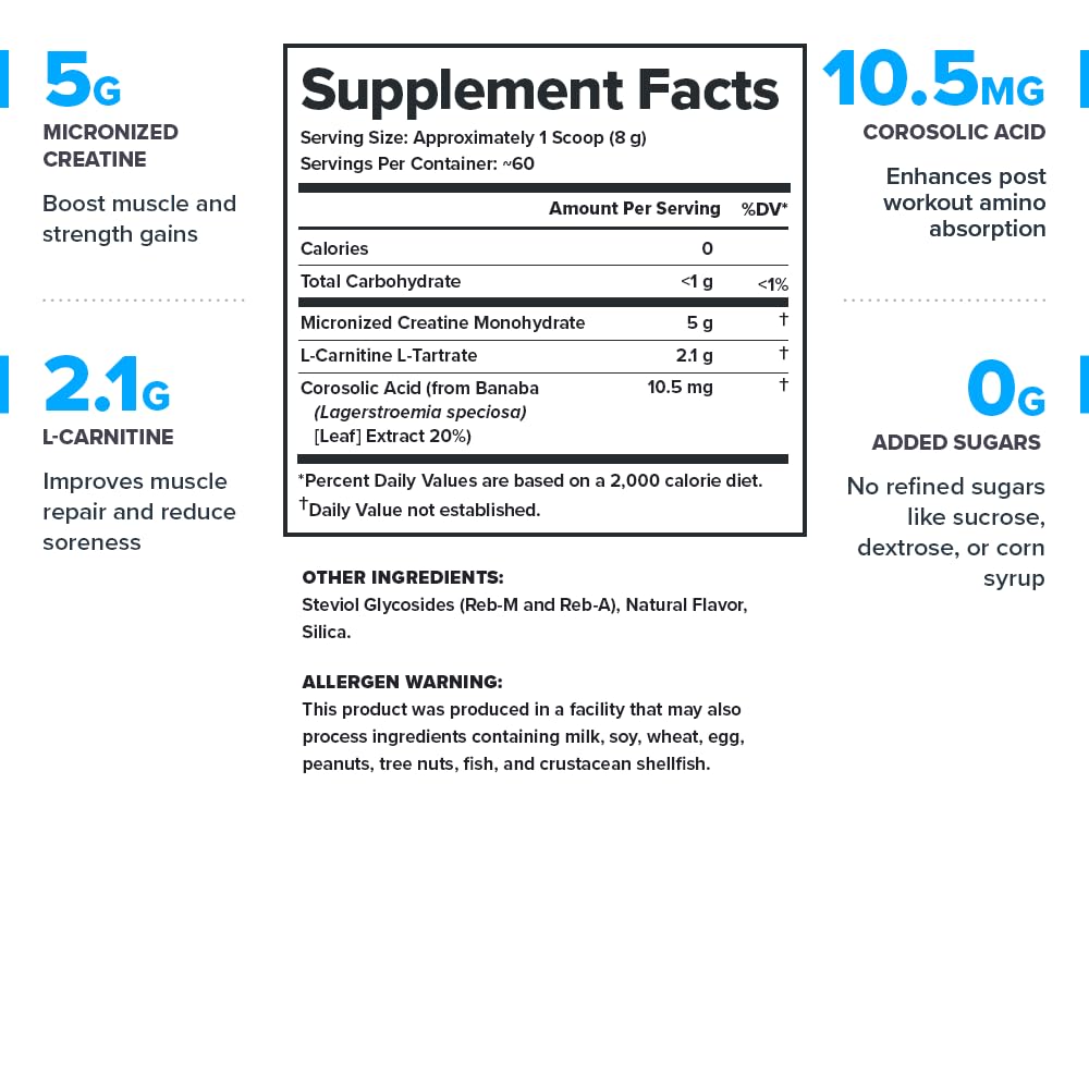LEGION Recharge bottle back label highlights ingredients and transparent dosing.