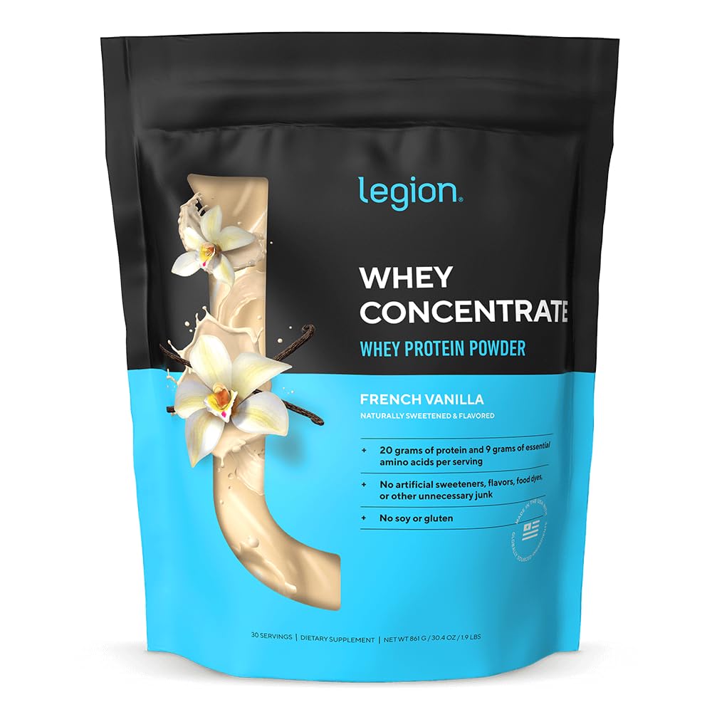 LEGION Whey Protein vanilla bottle close-up, premium quality