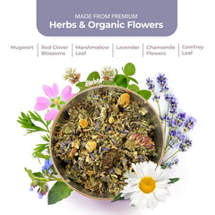 Leiamoon Wisdom Blend herb basket showcasing hand-harvested botanicals.