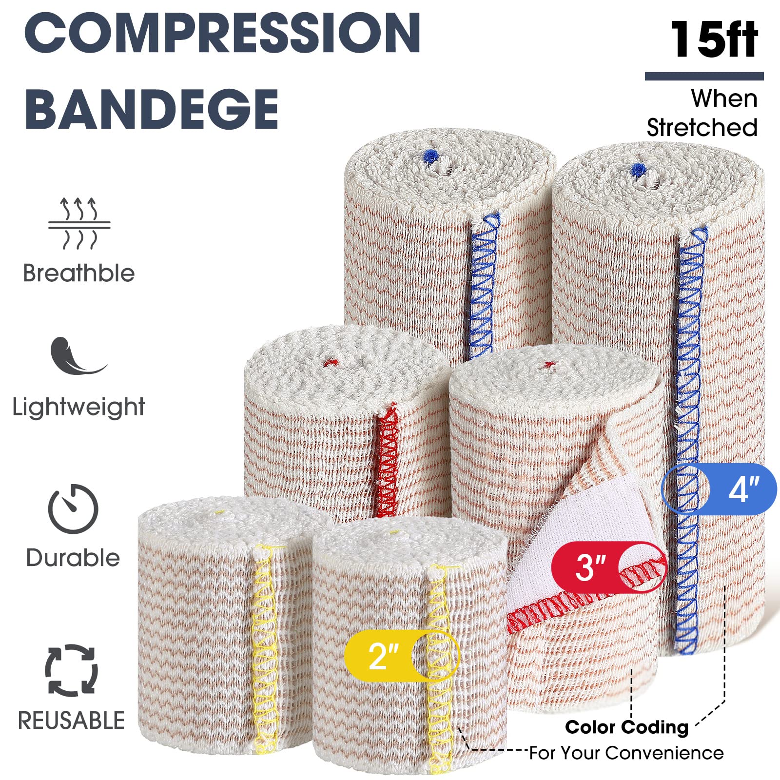 LEIFIDE elastic bandage 4-inch wrap over shoulder for secure coverage during activity