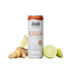 Leilo Kava Moscow Mule can front view for a refreshing mocktail