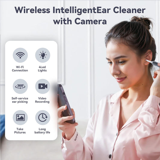 LEIPUT ear cleaner 360-degree lens provides wide ear canal visibility during cleaning.