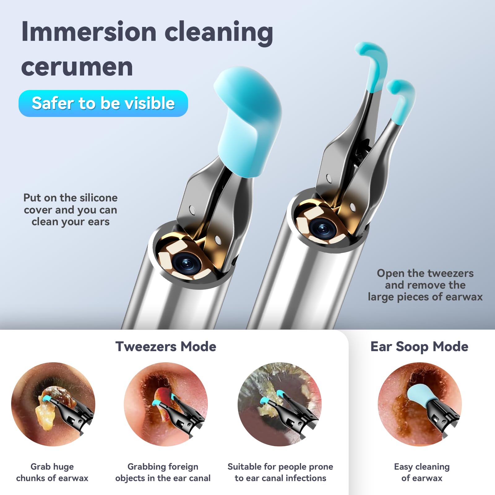 LEIPUT ear cleaner silicone earplug covers protect the ear during use.