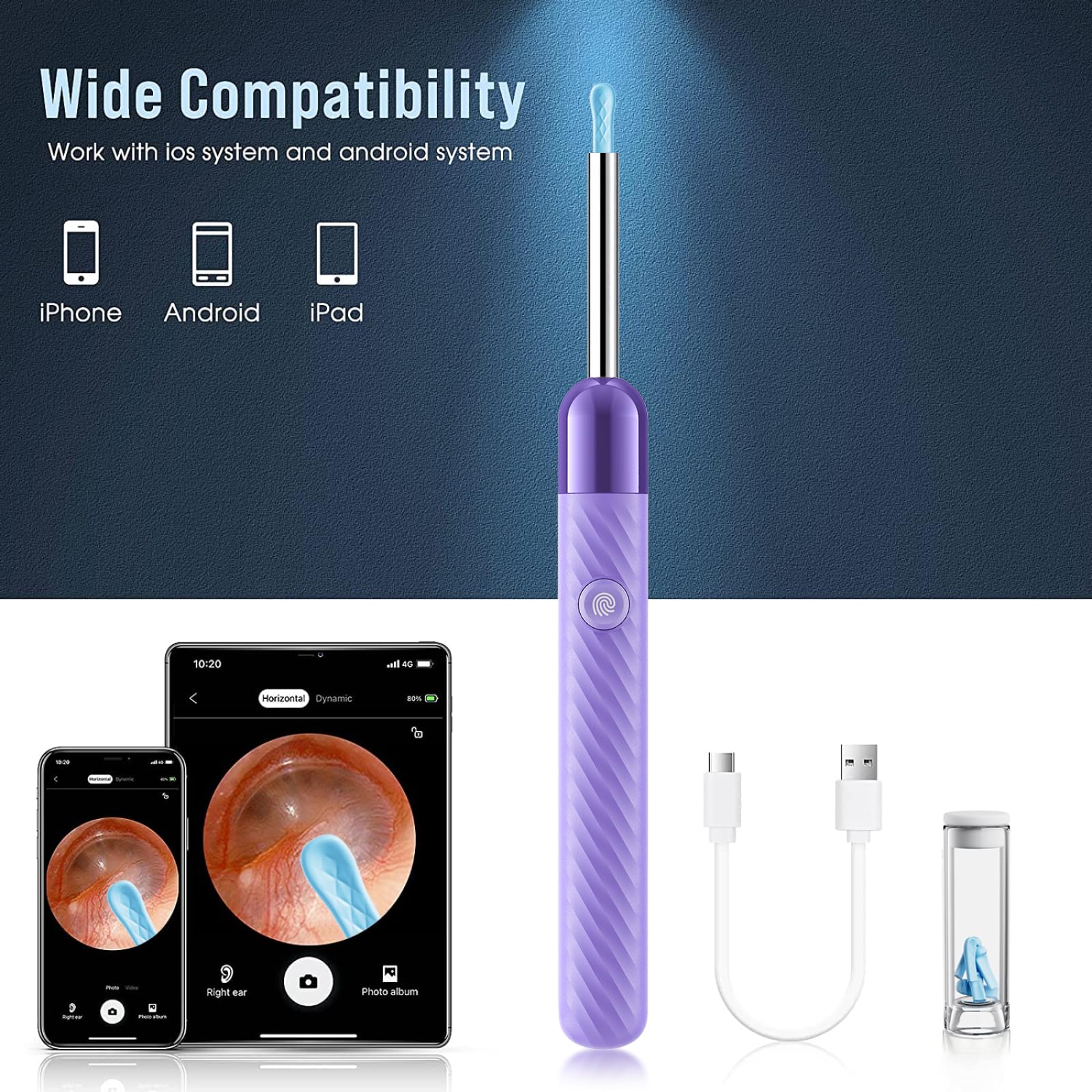LEIPUT ear camera app connection saves photos and videos