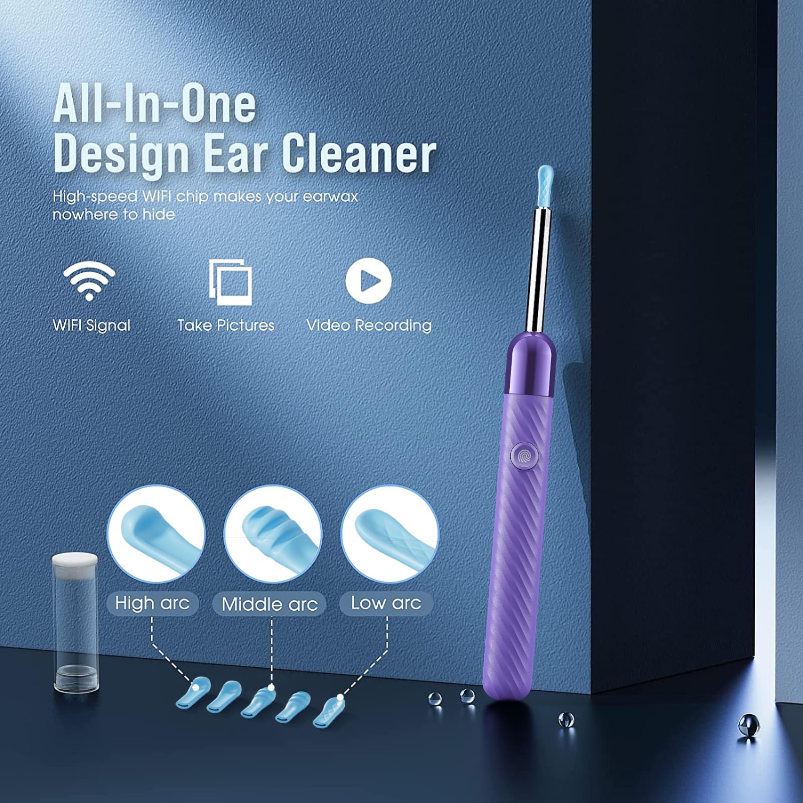 LEIPUT Ear Wax Removal Tool with six LED lights for bright inspection