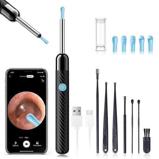 LEIPUT earwax removal kit with 1080p camera and LEDs for clear viewing.