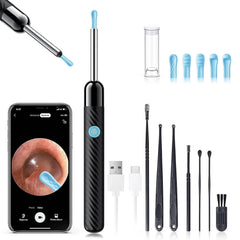 LEIPUT earwax removal kit with 1080p camera and LEDs for clear viewing.
