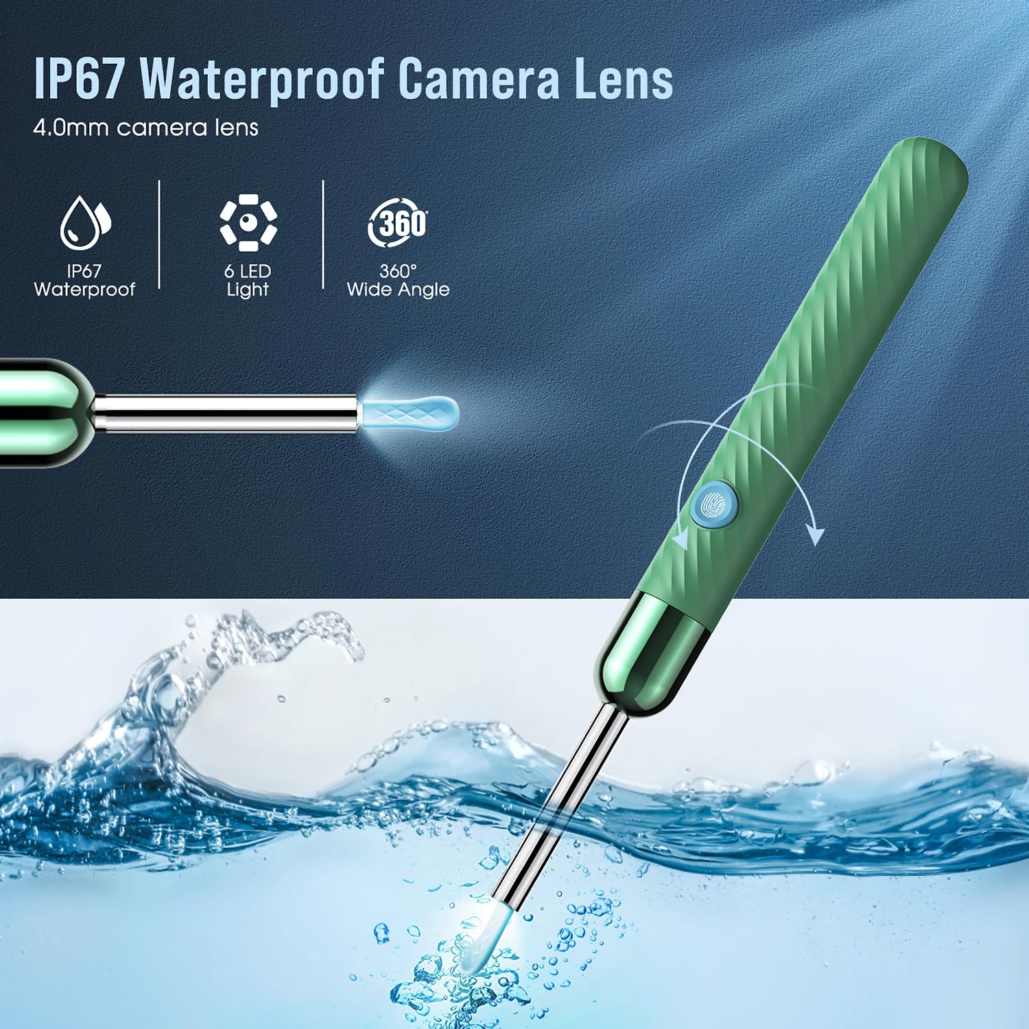 LEIPUT IP67 waterproof otoscope supports cleaning after use with water or alcohol