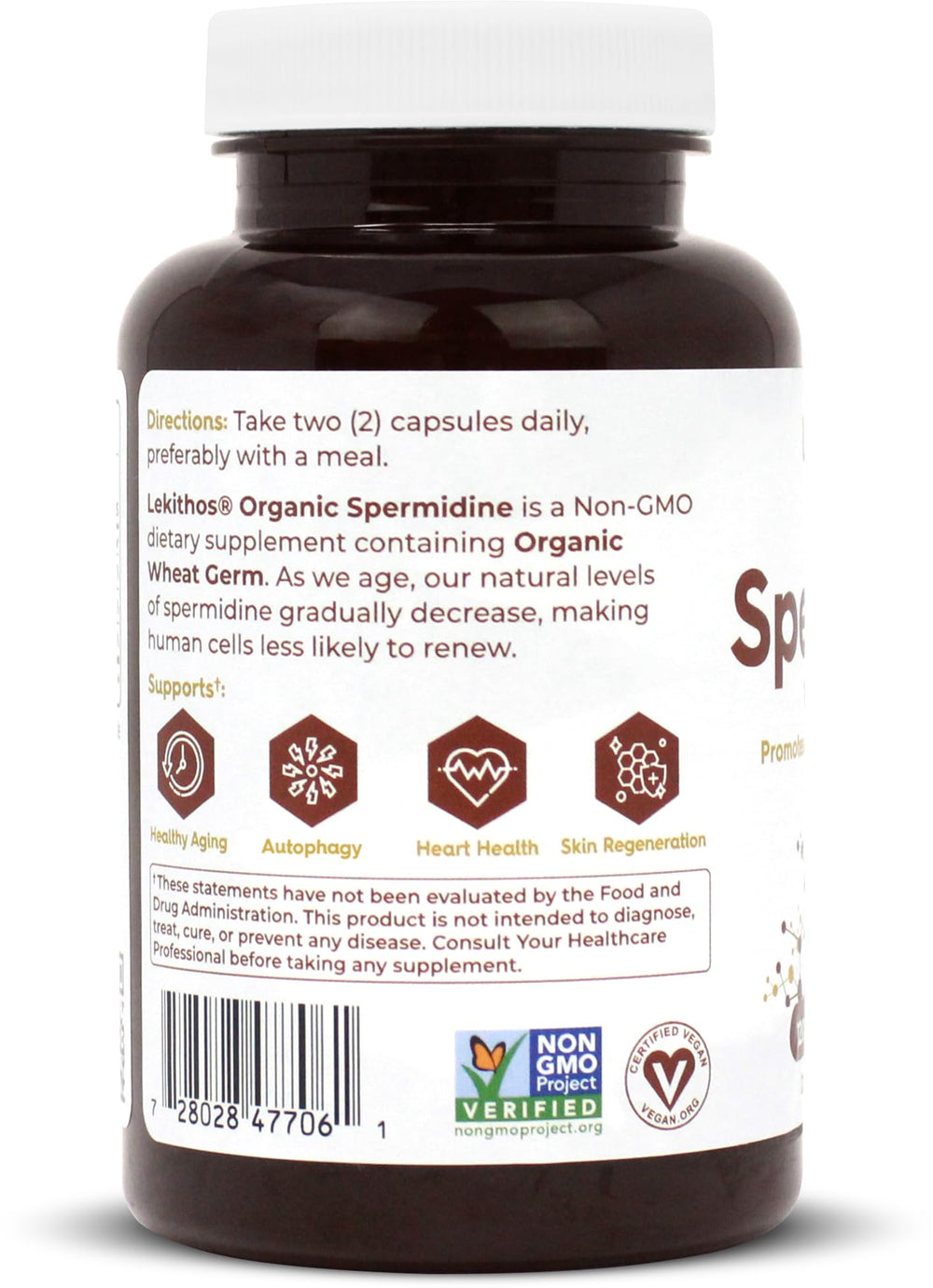 Lekithos wheat germ extract is displayed, emphasizing natural origin.