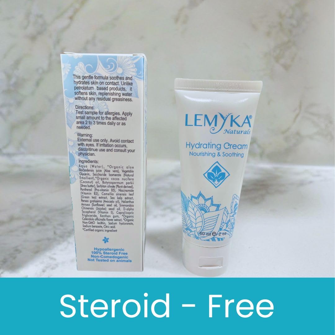 LEMYKA before-and-after patch imagery showing hydration benefits