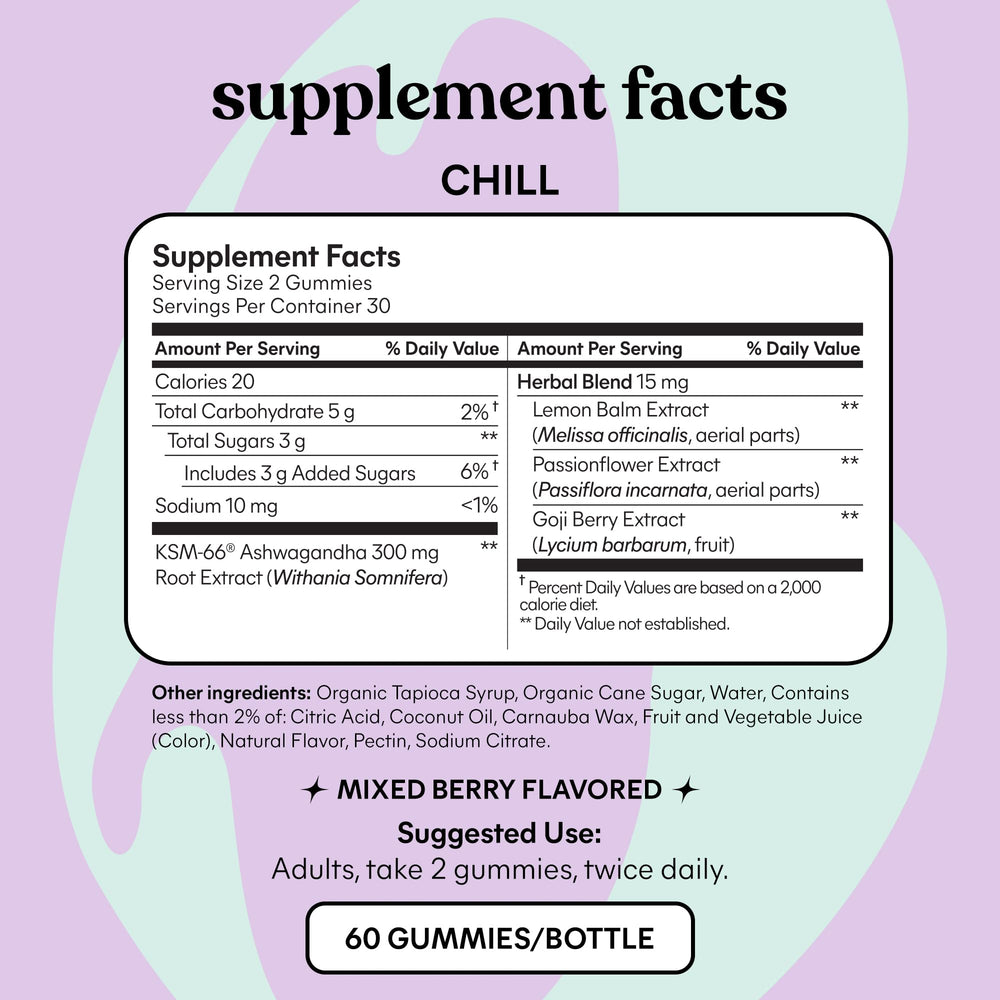 Lemme Chill 60-count bottle for on-the-go use