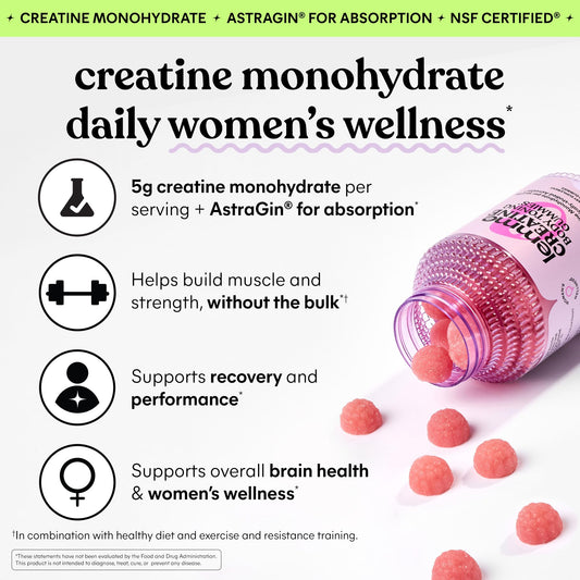 Close‑up of Lemme Creatine Gummies highlighting bright sour strawberry color and texture.
