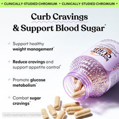Lemme Curb Cravings bottle pouring capsules for easy daily dose.