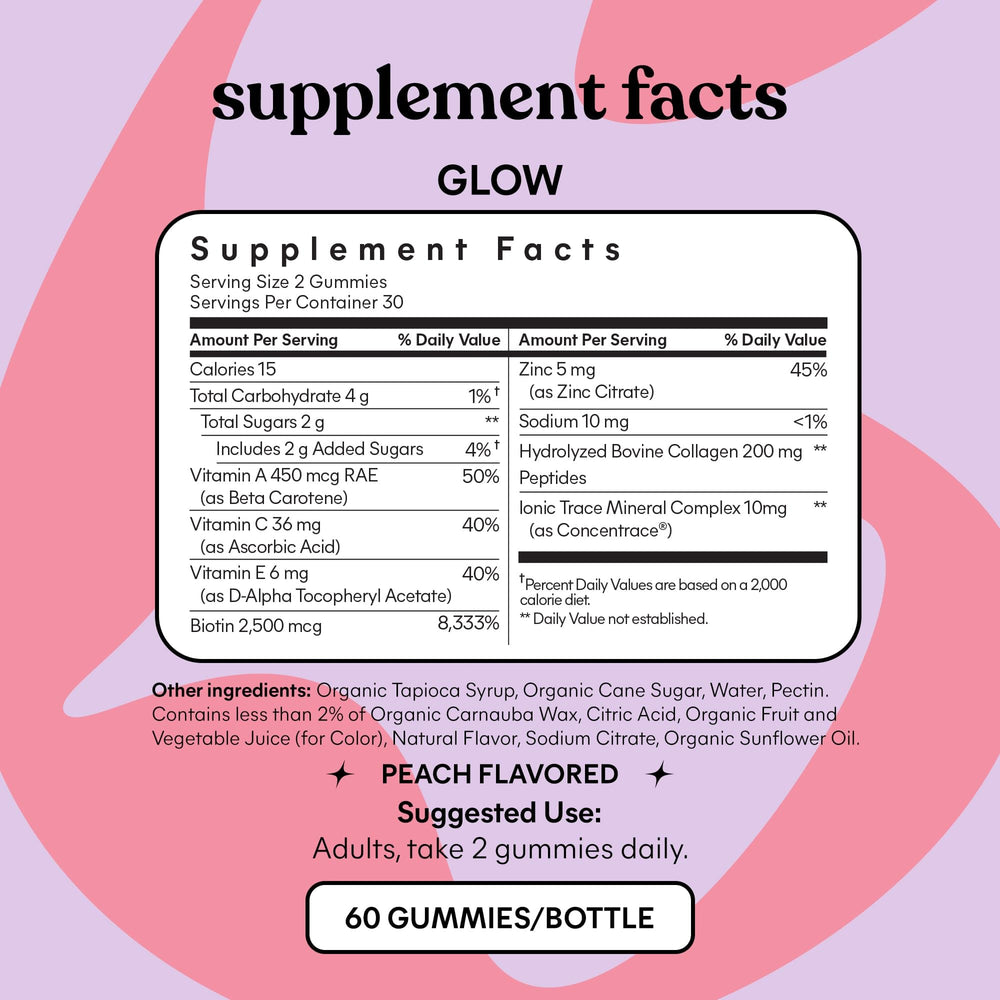 Lemme Glow packaging box with ingredients list