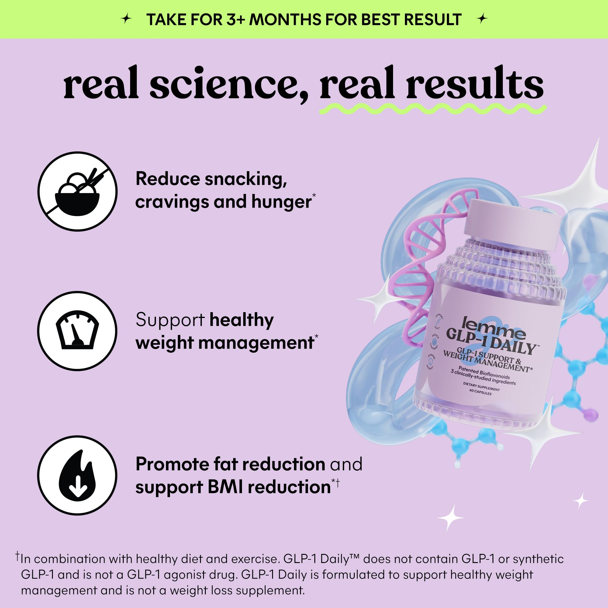 Lemme GLP-1 Daily capsules on a clean surface for appetite control