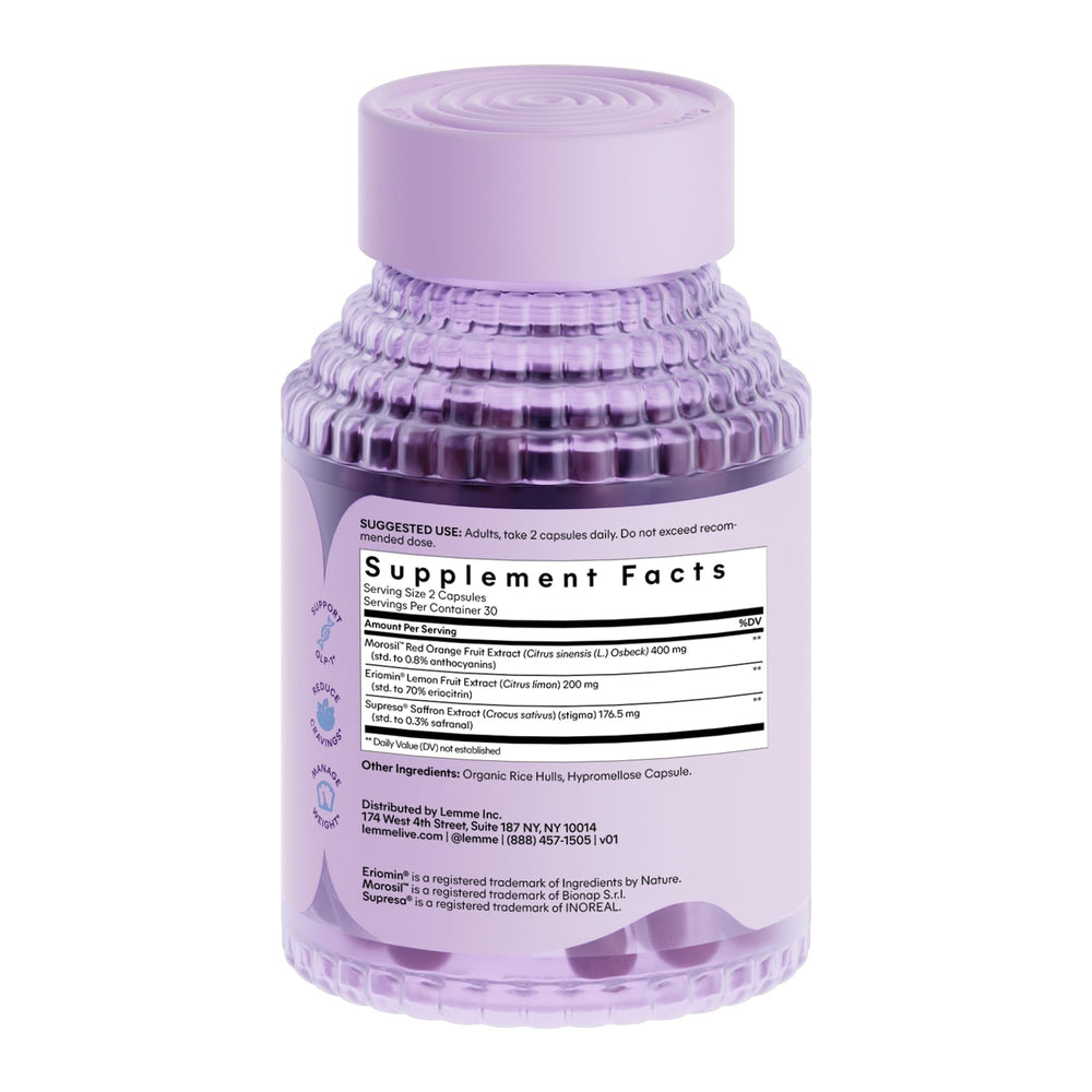 Lemme GLP-1 Daily Morosil red orange extract capsule close-up