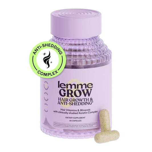 Lemme Grow bottle front for daily hair health support.