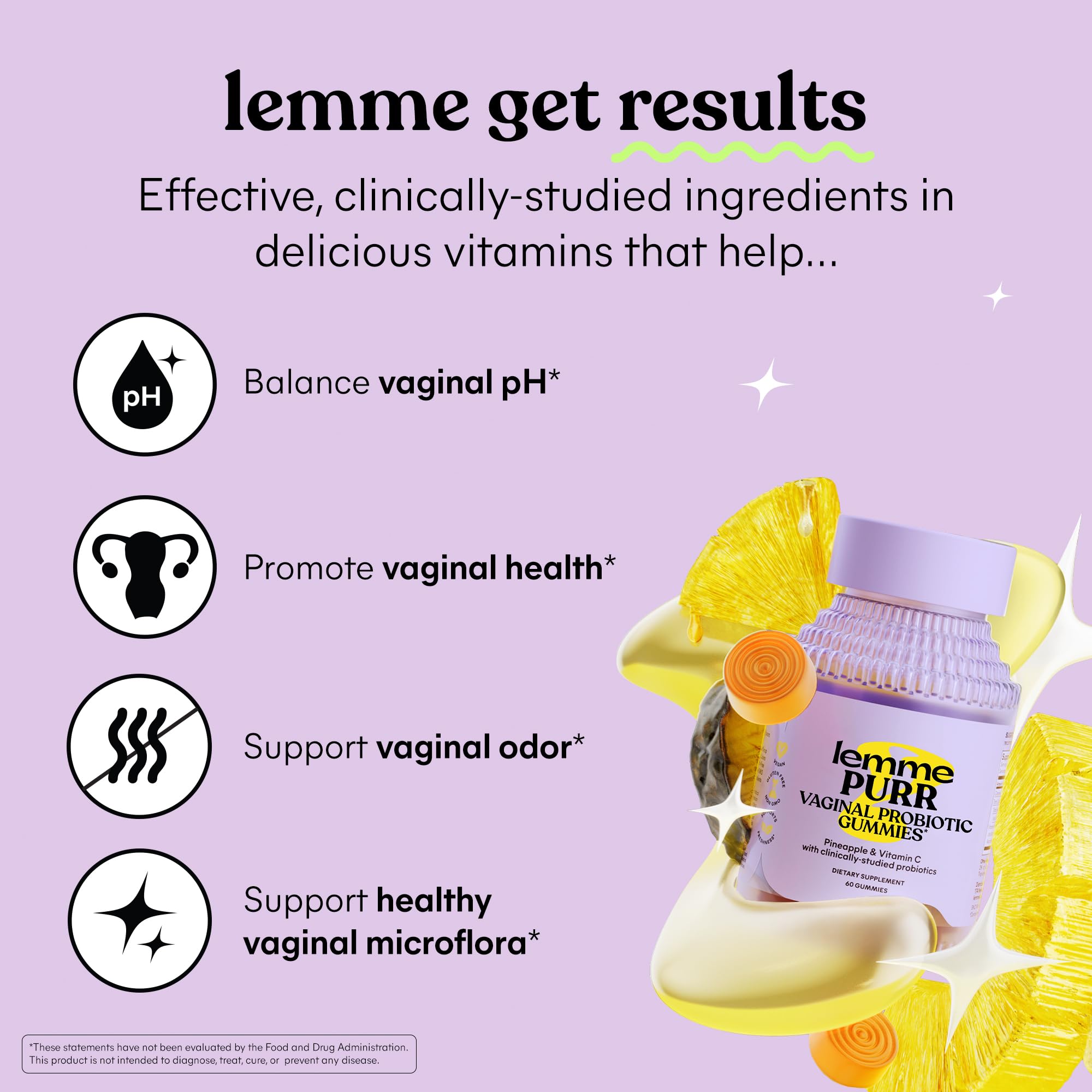 Close-up of Lemme Purr gummies with pineapple flavor and texture.