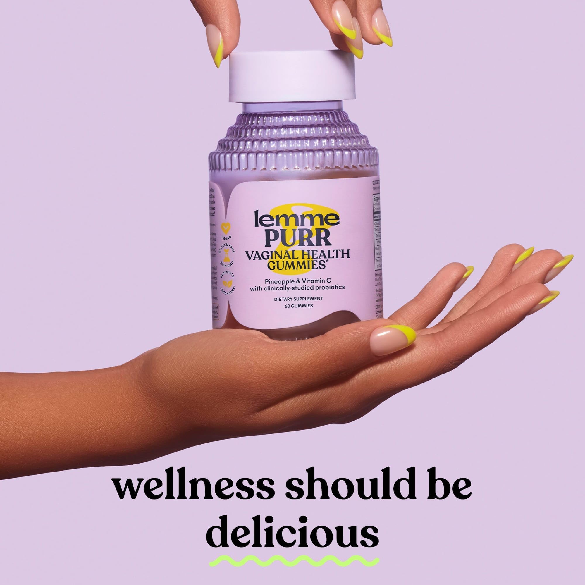 Lemme Purr real pineapple per serving highlights natural fruit flavor.