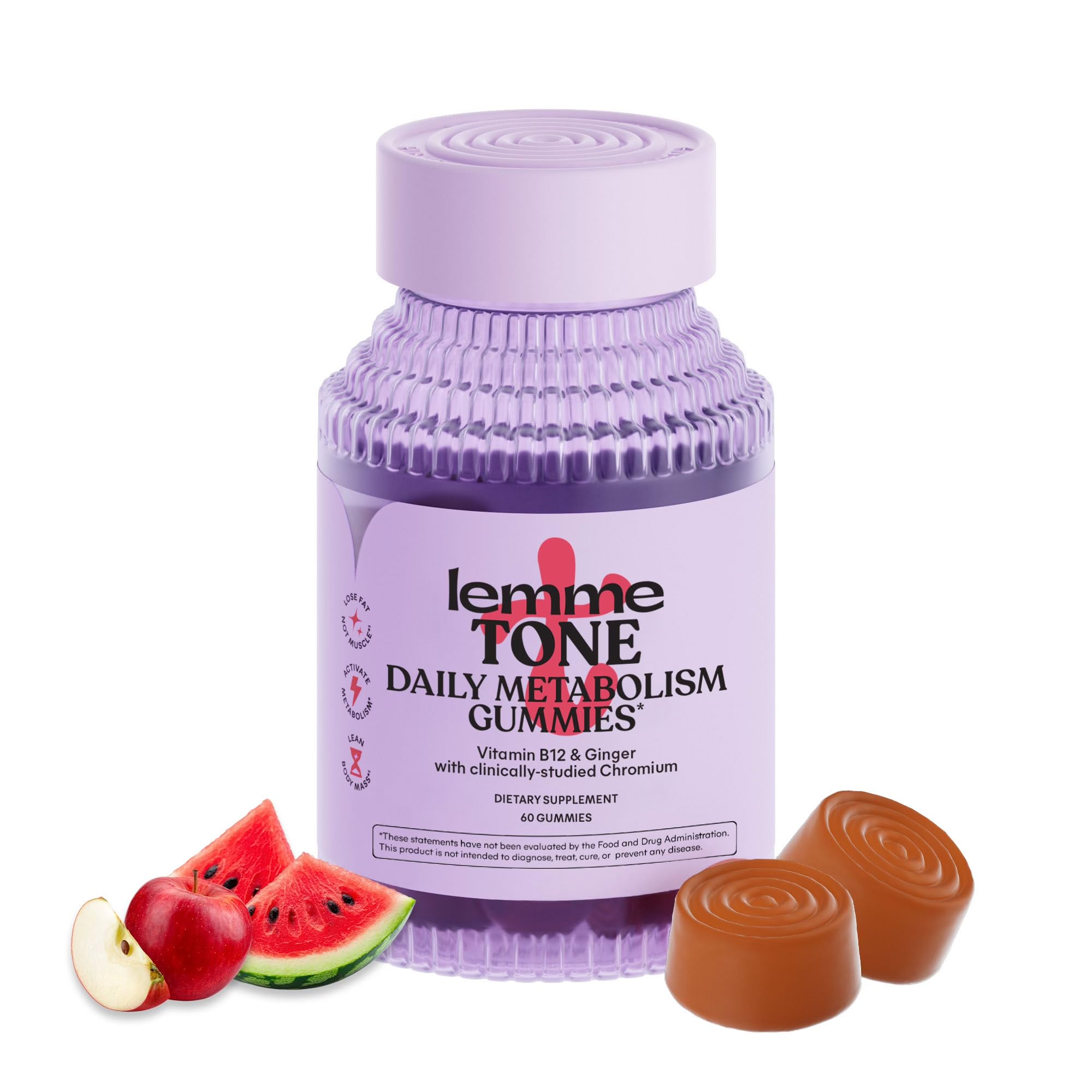 Lemme Tone gummies bottle with apple cider vinegar focus for energy support
