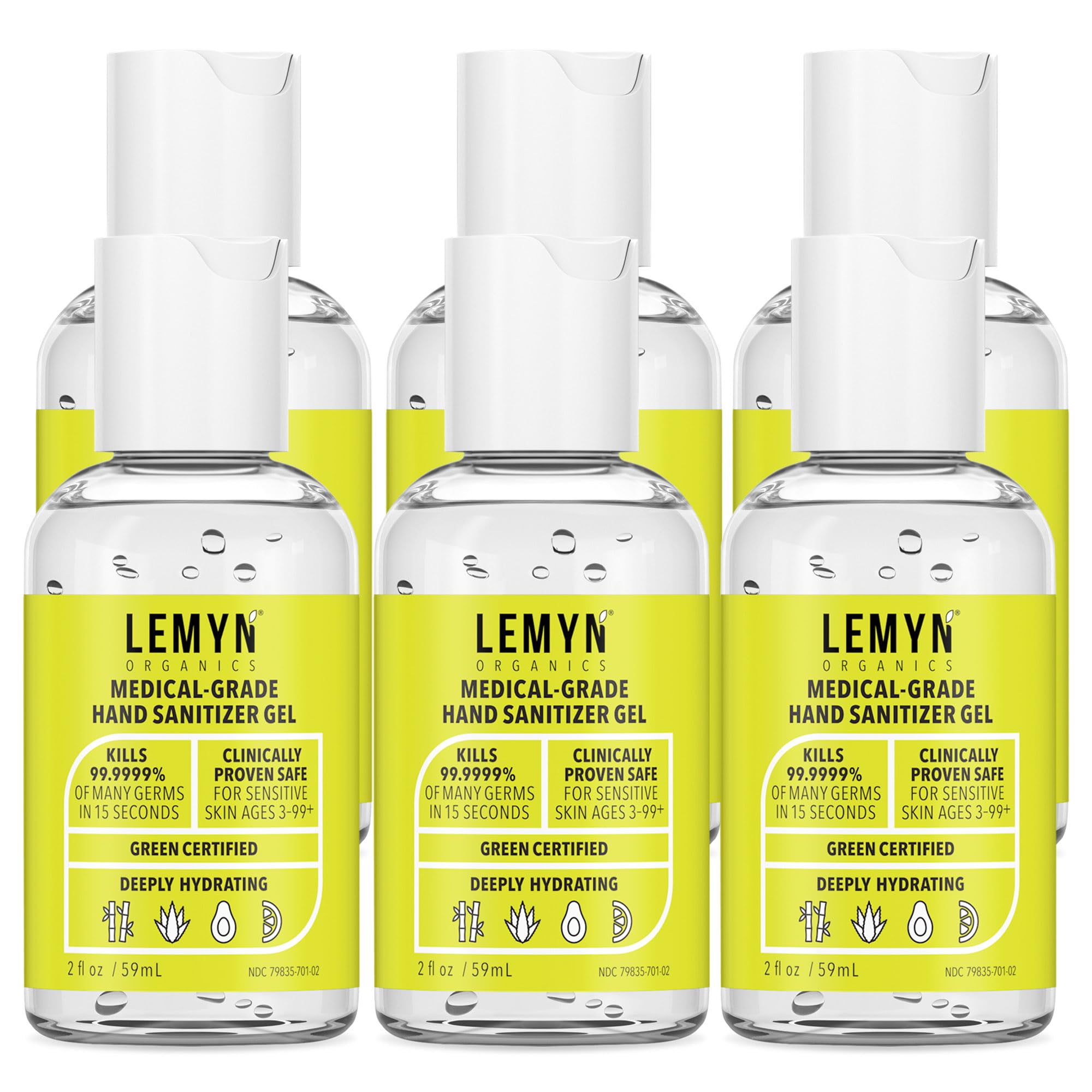 Lemyn Organics six-pack on display, convenient hygiene solution