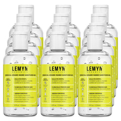 Lemyn Organics Medical Grade Hand Sanitizer Gel bottle front view for quick on-the-go disinfection.