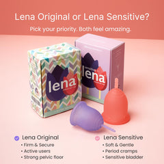 Lena Sensitive Cups medical-grade silicone, BPA-free and hypoallergenic.
