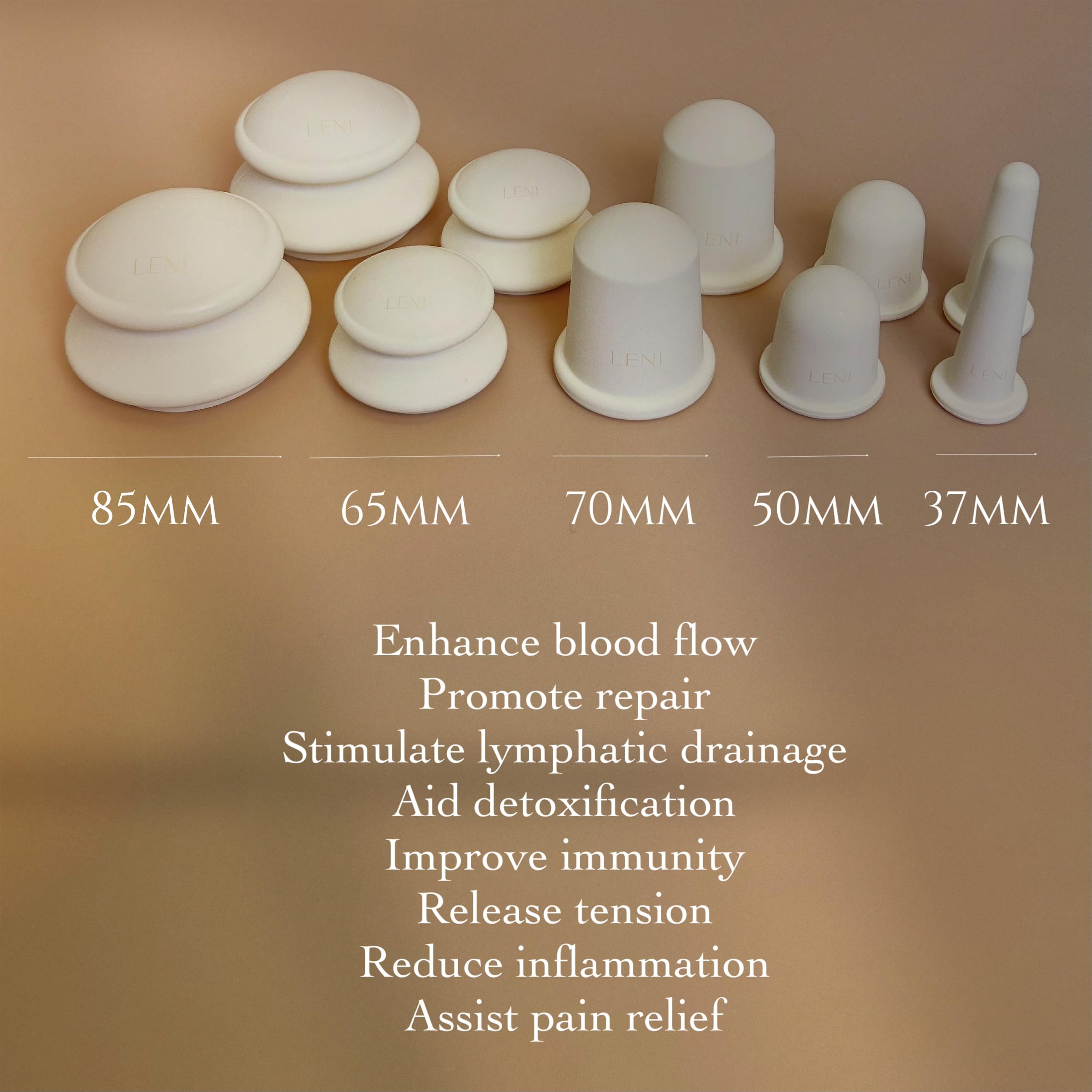 LENI mini cups for face, hands, and feet offer precise self-massage options
