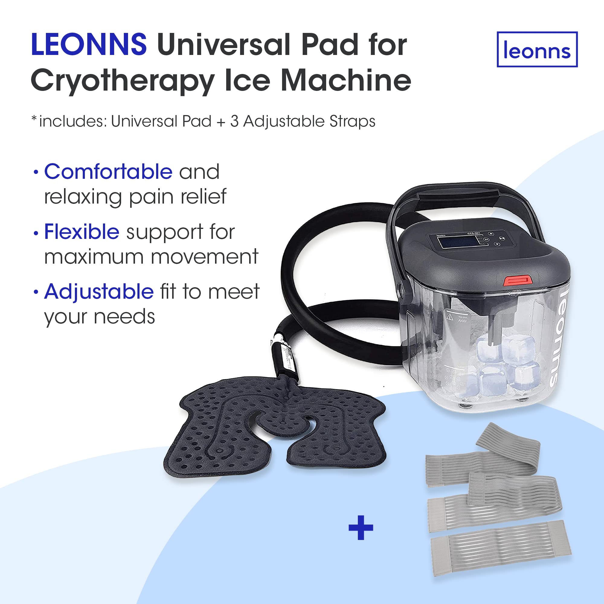 LEONNS pad back view with quick-connectors for easy machine attachment.
