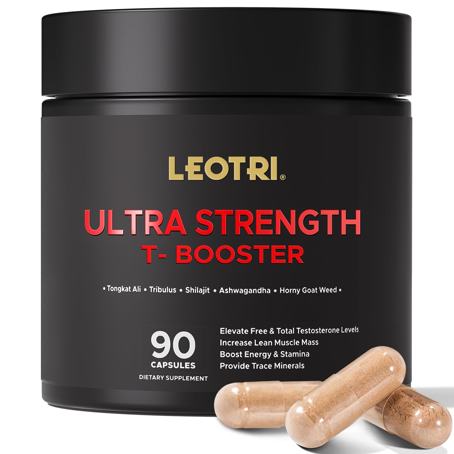 Leotri Ultra Strength T-Booster bottle for daily vitality and energy support