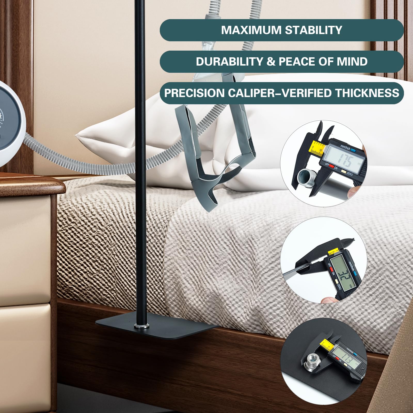 Lerboai CPAP Hose Holder anti rust alloy finish keeps a fresh look
