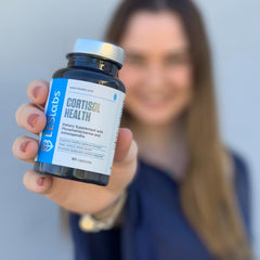 LES Labs Cortisol Health 60 capsules bottle on shelf with non-GMO branding