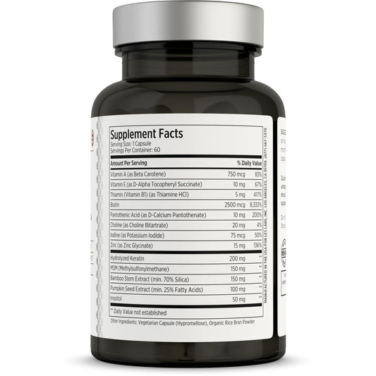 LES Labs Hair Health capsules close-up highlighting keratin-supporting nutrients