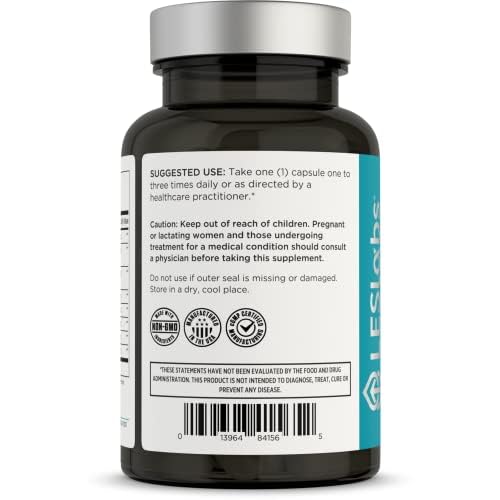 Close-up of LES Labs capsules highlighting turmeric, boswellia, and quercetin blend for joints.