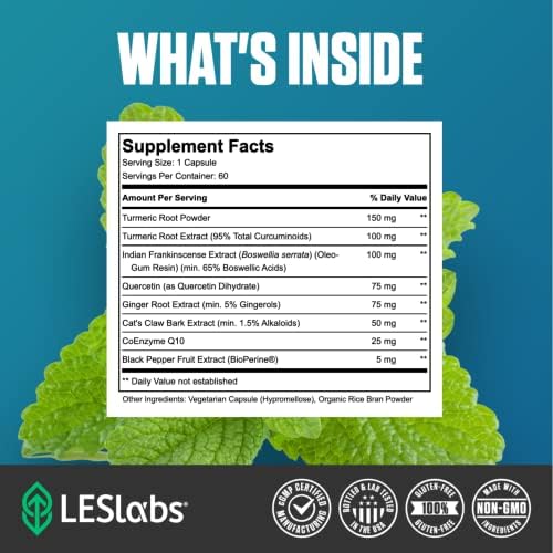 Ingredients spotlight: turmeric, ginger, boswellia, quercetin, and CoQ10.