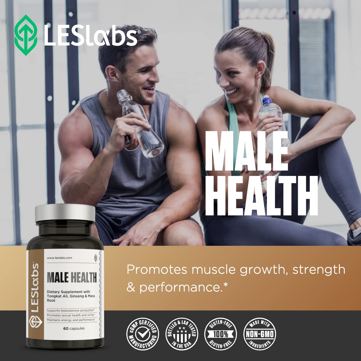 LES Labs Male Health athlete training scene demonstrates real-world use for endurance
