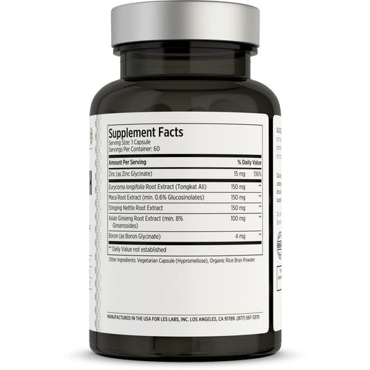 LES Labs Male Health ginseng capsules indicate steady energy support for workouts