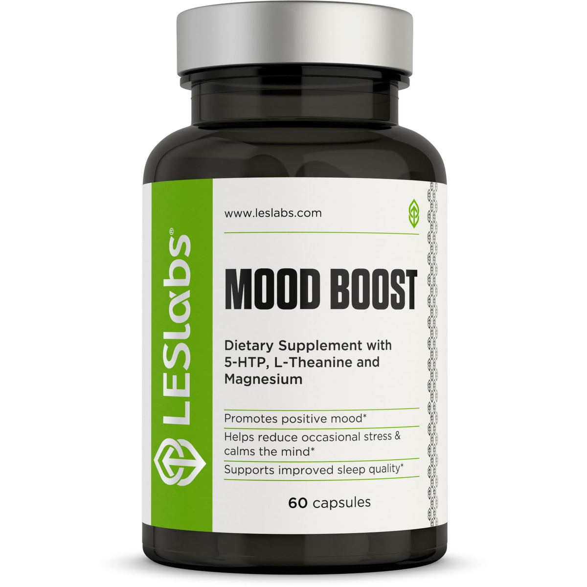 LES Labs Mood Boost bottle with calm mood support for daily stress relief.