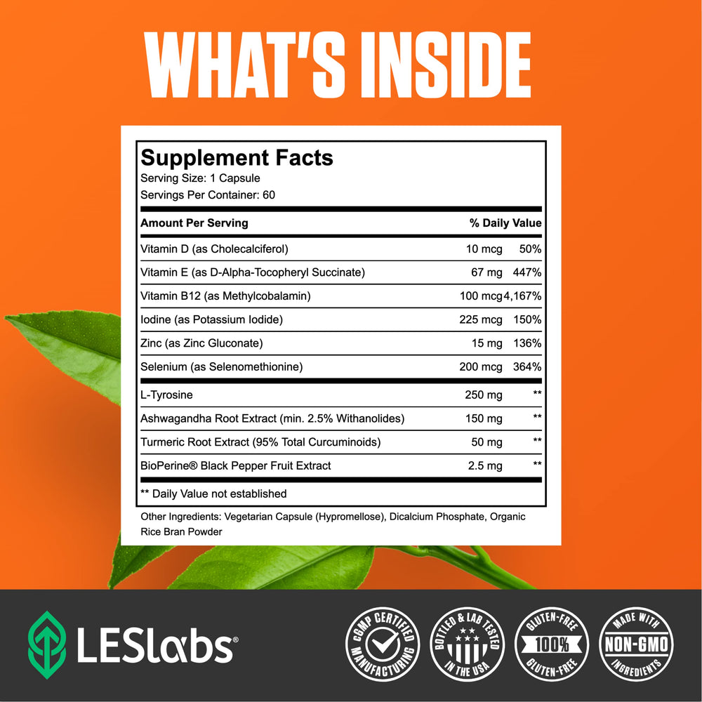 Tyrosine and ashwagandha blend in Thyroid Support